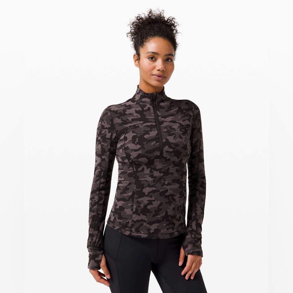 Lululemon Run Briskly 1/2 Zip
Heritage Camo Jacquard Black Lunar Rock size10 NWT